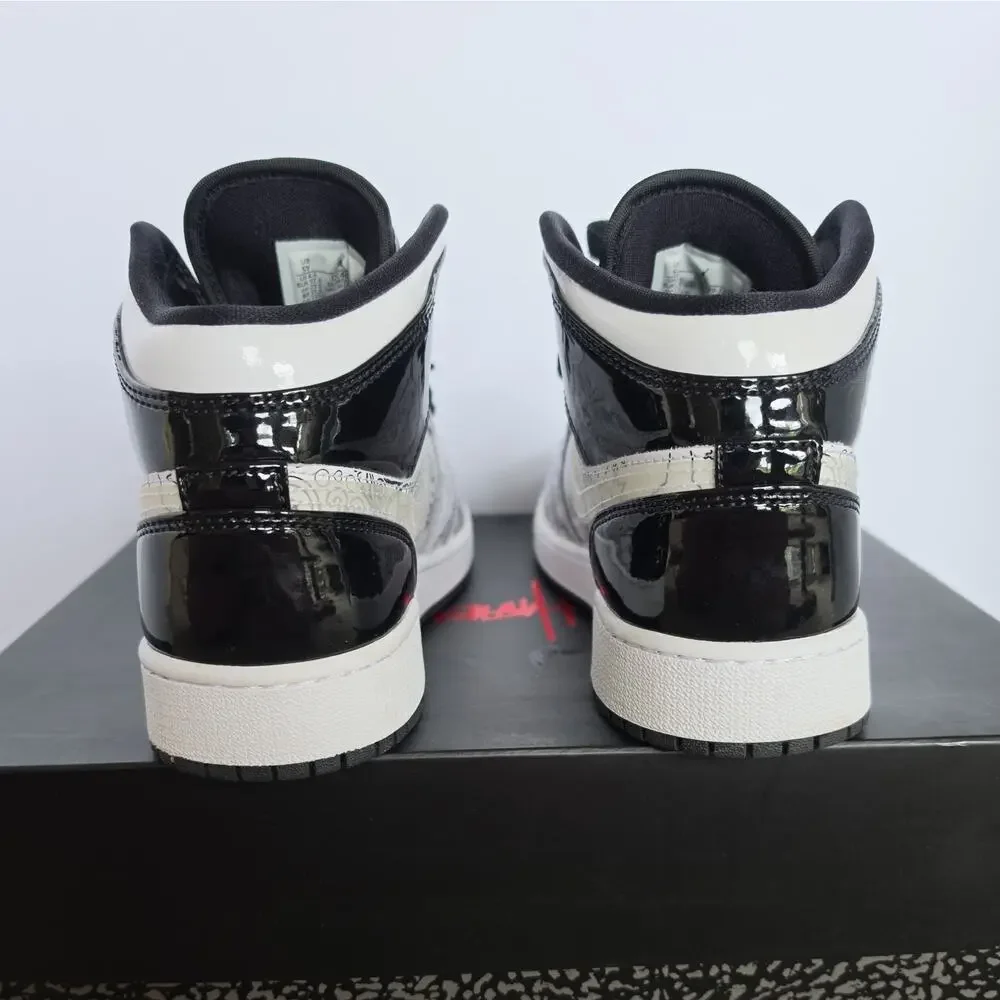 Nike Air Jordan 1 Mid SE (GS) DIY Doodle Black Graffiti DC4099-100, Boys SZ 5Y